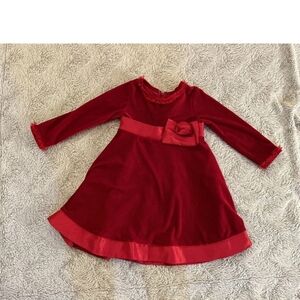 Sophie Rose Girls Dress Sz 3T Red Velevet Dress Christmas Belted